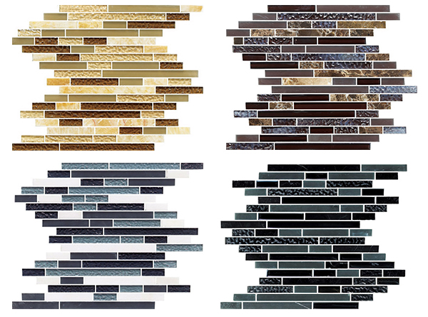 Steland VOGLUS - Horizontal Linear Glass Mix Stone Mosaic