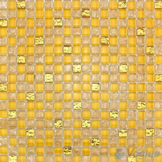 Amber Ice Crackle Glass Mosaic VG-CKA94