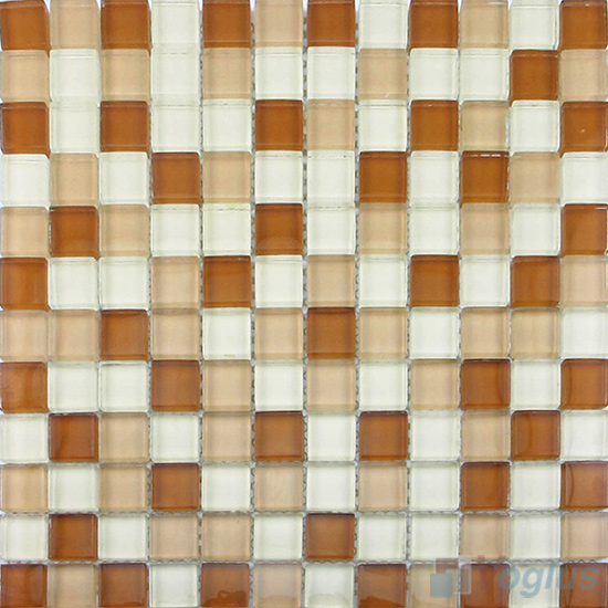 Brown Mixed 8mm Thickness Crystal Glass Tiles VG-CYB96