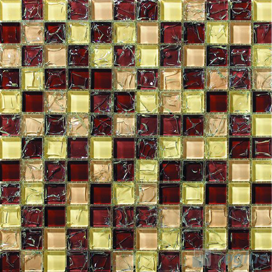 Brown Mixed Ice Crackle Crystal Glass Mosaic VG-CKB98