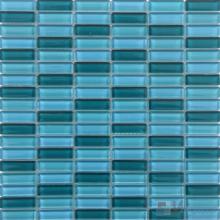 Bondi Blue Mixed Checker Clear Crystal Glass Mosaic Tiles VG-CYC99