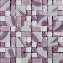 Boysenberry Magic Cube Ice Crackle Glass Mosaic Tiles VG-CKM97