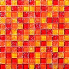 Red Mixed Ice Crackle Crystal Glass Mosaic VG-CKB96