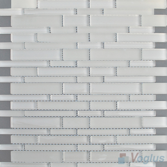 White Smoke Linear Clear Crystal Glass Mosaic VG-CYL96