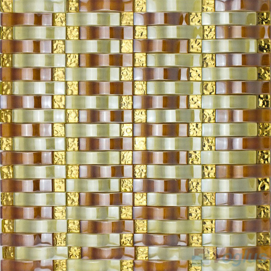 Camel Arch Wavy Glass Mosaic Tiles VG-UWY96