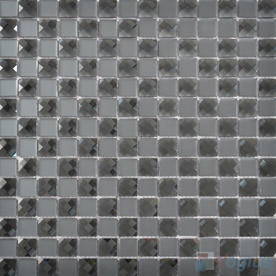 Slate Gray 20x20mm Jewel Mirror Glass Mosaic Tile VG-MRF98