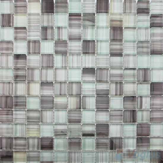 Taupe Gray 23x23mm Hand Painted Glass Mosaic VG-HPB97