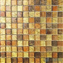 1x1 Gold Leaf Glass Mosaic Tile VG-GFB93