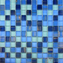 Brandeis Blue 23x23mm Hand Painted Glass Mosaic VG-HPB93