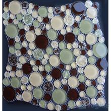 Brown Mixed Pebble Bubble Glass Mosaic Tile VG-UPB95