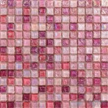 Carnation pink Glazed Iridescent Glass Mosaic VG-RDF93
