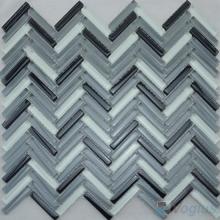 Gray Mixed Herringbone Glass Mosaic Tile VG-UHB97
