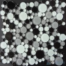 Gray White Pebble Bubble Glass Mosaic Tile VG-UPB97