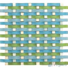 Green Blue Arch Wavy Glass Mosaic Tiles VG-UWY88