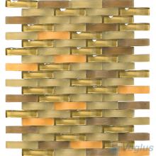 Old Gold Arch Wavy Glass Mosaic Tiles VG-UWY93