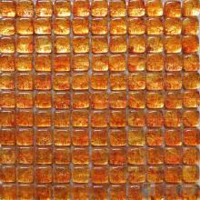 Orange-red Bread Shape Gold Leaf Glass Mosaic Tile VG-UBD95