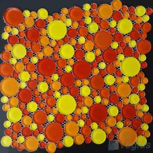 Orange Yellow Pebble Bubble Glass Mosaic Tile VG-UPB99