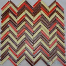 Red Brown Herringbone Glass Mosaic Tile VG-UHB98