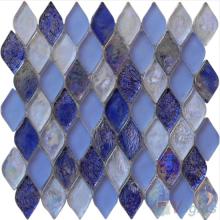 Royal Blue Flame Shape Lantern Glass Mosaic Tile VG-UFM98