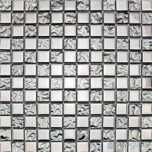 Silver Rough Metal Plated Glass Mosaic Tile VG-PTB97