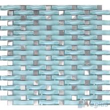 Sky Blue Arch Wavy Glass Mosaic Tiles VG-UWY89