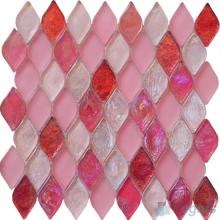 Thulian Pink Flame Shape Lantern Glass Mosaic Tile VG-UFM95
