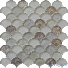 Timberwolf Fan Shape Fish Scale Glass Tiles VG-UFN89