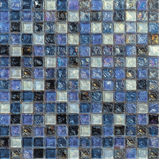 UCLA Blue Glazed Iridescent Glass Mosaic VG-RDF97