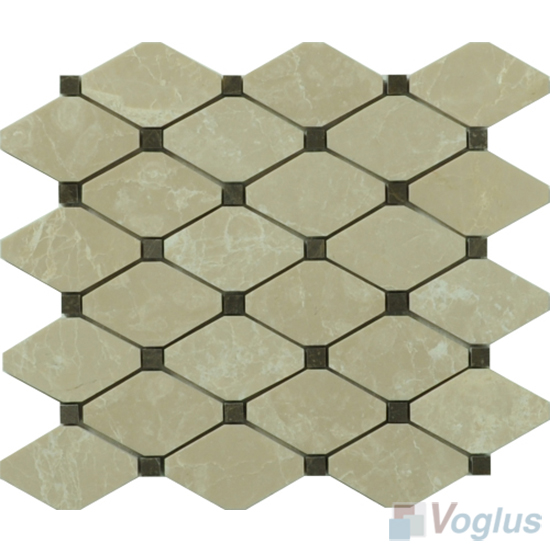 Beige Polished Long Octagon Marble Mosaic VS-PTG90