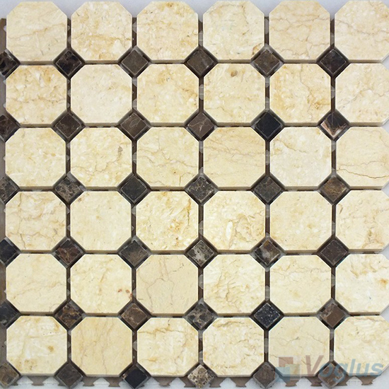 Sunny Beige Polished Octagon Marble Mosaic VS-PTG98