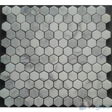 Ariston White Polished Small Hexagon Marble Mosaic VS-PHX92