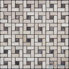 Beige Honed Pinwheel Marble Mosaic Tiles VS-PPW98