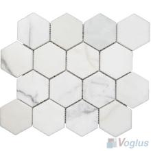 Calacatta Polished Large Hexagon Marble Mosaic VS-PHX98