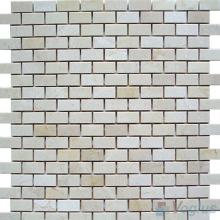 Cream Marfil Honed Subway Small Brick Marble Mosaic VS-PBK89