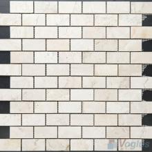Cream Marfil Polished Subway Medium Brick Marble Mosaic VS-PBK93
