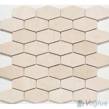 Cream Polished Long Hexagon Marble Mosaic VS-PHX89