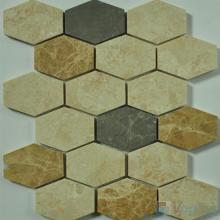 Cream Polished Long Hexagon Marble Mosaic VS-PHX91