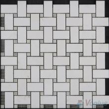 Crystal White Polished Basket Weave Stone Mosaic VS-PBW98
