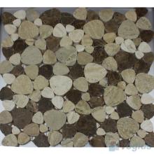 Gray Brown Polished Pebble Marble Mosaic VS-PPB96