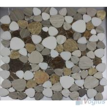 Gray Mixed Polished Pebble Marble Mosaic VS-PPB99