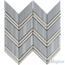 Gray Wings Polished Herringbone Marble Mosaic VS-PHB97