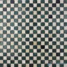 Green Cream Polished 15x15mm Checkerboard Marble Mosaic VS-SAB98
