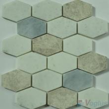 White Polished Long Hexagon Marble Mosaic VS-PHX90