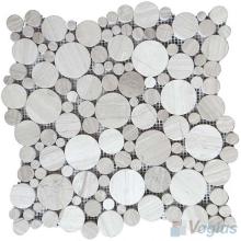 Wooden White Polished Bubble Marble Mosaic VS-PPB92