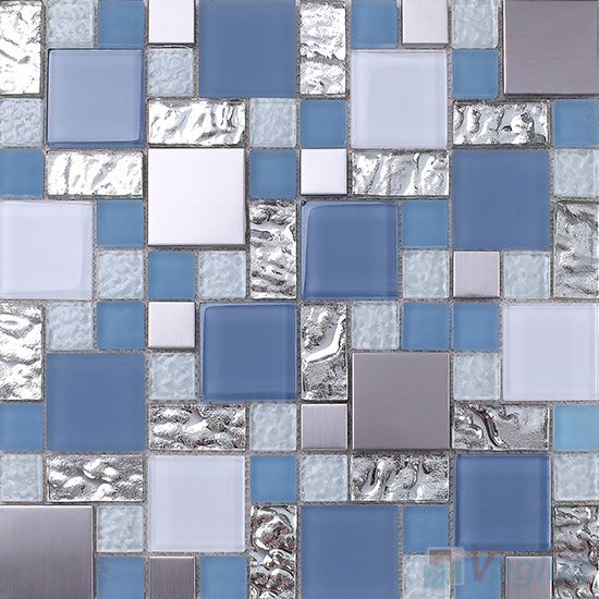 French Pattern Glass Metal Mosaic Tile VB-GMMC96