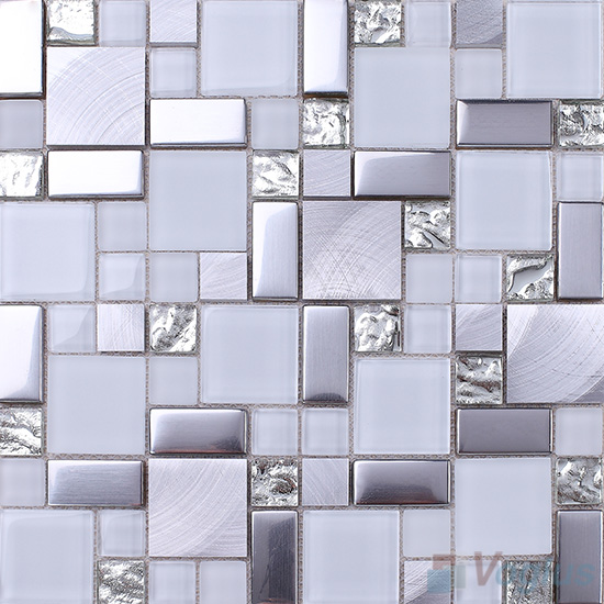 French Pattern Glass Metal Mosaic Tile VB-GMMC97