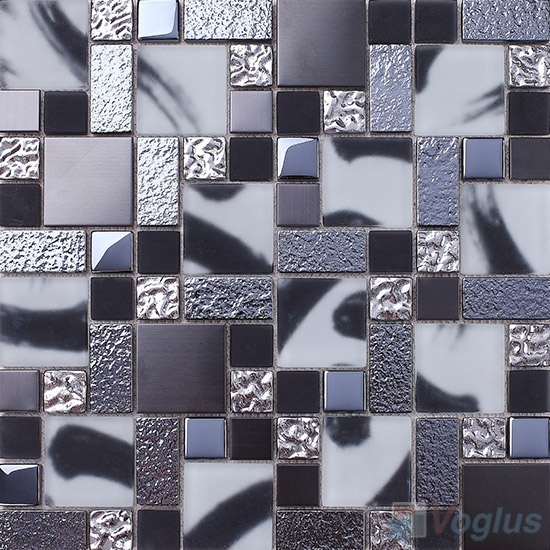 French Pattern Glass Metal Mosaic Tile VB-GMMC98