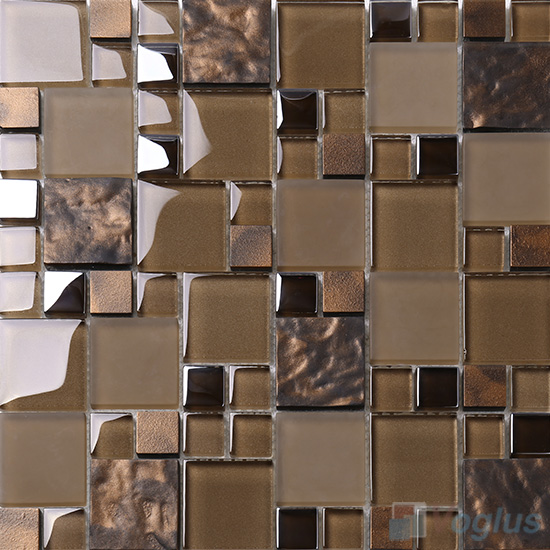 Magic Cube Glass Metal Blend Mosaic Tiles VB-GMMF91