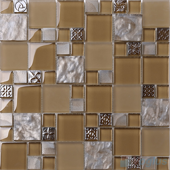 Magic Cube Glass Metal Blend Mosaic Tiles VB-GMMF95