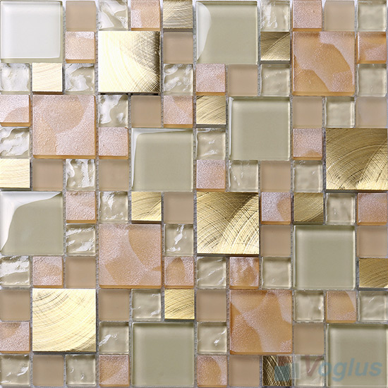 Magic Cube Glass Metal Blend Mosaic Tiles VB-GMMF97